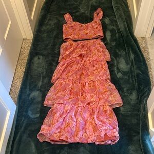 American Eagle Outfitters Pink Floral Maxi Dress